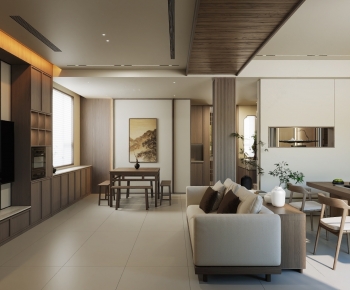 New Chinese Style A Living Room-ID:265757082