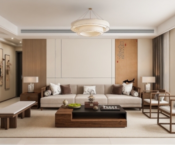 New Chinese Style A Living Room-ID:542380097