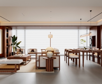 New Chinese Style A Living Room-ID:892658952