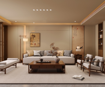 New Chinese Style A Living Room-ID:516221056