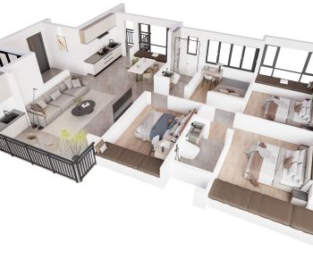 Modern A Bird's-eye View Of Home Decoration-ID:636270086