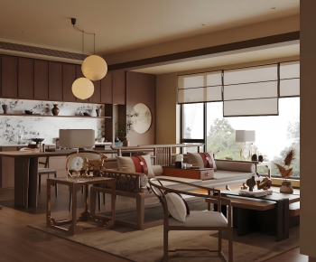 New Chinese Style A Living Room-ID:798842911