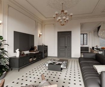 French Style A Living Room-ID:398078924