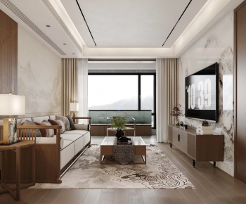 New Chinese Style A Living Room-ID:846270087