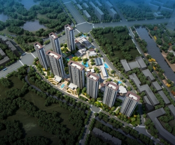 Modern Architectural Bird's-eye View Planning-ID:658222911