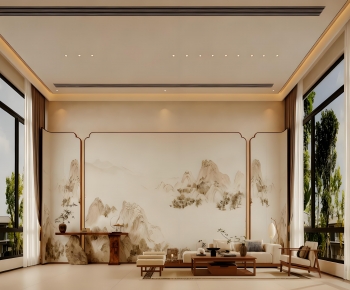 New Chinese Style A Living Room-ID:479170083