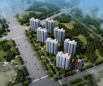 Modern Architectural Bird's-eye View Planning-ID:824574958