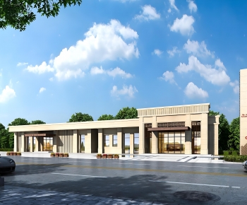 New Chinese Style Appearance Of Commercial Building-ID:367348913