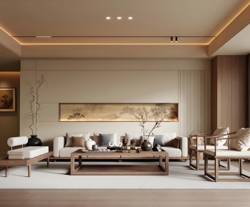 New Chinese Style A Living Room-ID:487896925