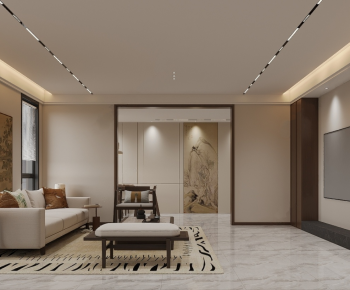 New Chinese Style A Living Room-ID:122534047