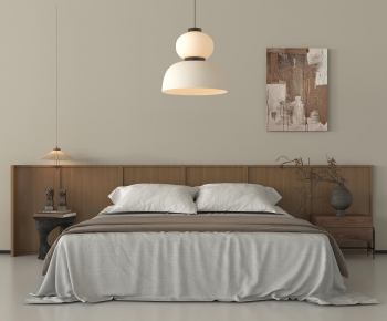 Wabi-sabi Style Double Bed-ID:413110377