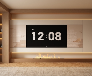 New Chinese Style TV Wall-ID:585407022