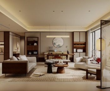 New Chinese Style A Living Room-ID:960884091