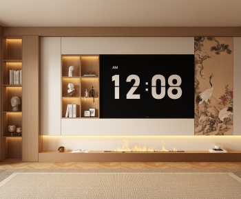 New Chinese Style TV Wall-ID:935648927