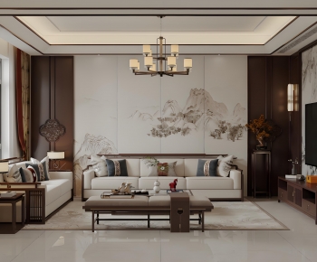New Chinese Style A Living Room-ID:533137089