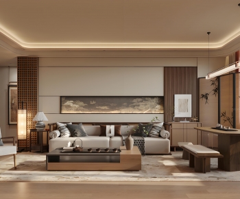 New Chinese Style A Living Room-ID:278582102