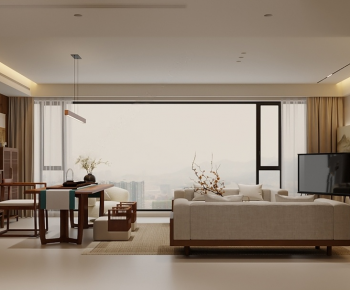 New Chinese Style A Living Room-ID:414964914