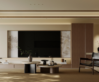 New Chinese Style A Living Room-ID:153558977