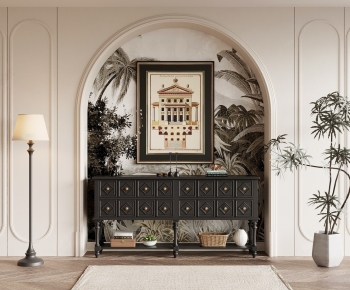 French Style Entrance Cabinet-ID:504599099