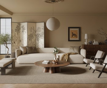 Wabi-sabi Style A Living Room-ID:684561972