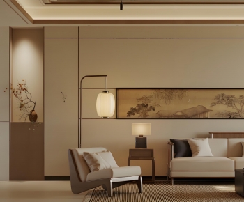 New Chinese Style A Living Room-ID:534210255