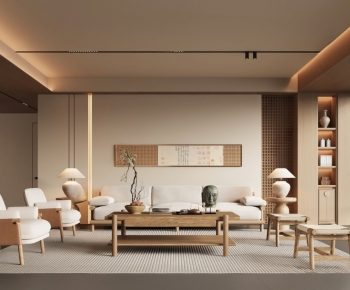 New Chinese Style A Living Room-ID:158385993