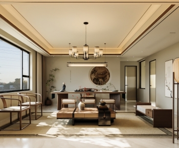 New Chinese Style A Living Room-ID:990175967