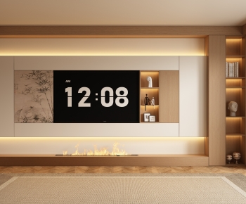 New Chinese Style TV Wall-ID:521550897