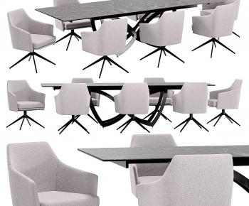 Modern Dining Table And Chairs-ID:695018054