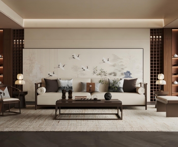 New Chinese Style A Living Room-ID:471318016