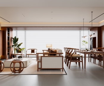 New Chinese Style A Living Room-ID:885807995