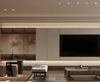 New Chinese Style A Living Room-ID:613411903