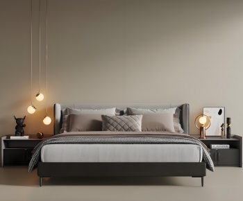 Modern Double Bed-ID:545703896