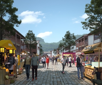 New Chinese Style Commercial Street-ID:464230066