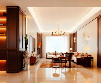 New Chinese Style A Living Room-ID:892647038