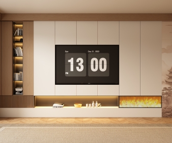 New Chinese Style TV Wall-ID:457439908