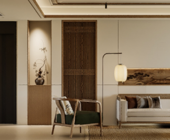 New Chinese Style A Living Room-ID:145944126