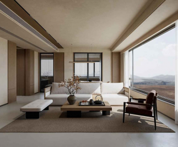 New Chinese Style A Living Room-ID:590012072