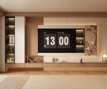 New Chinese Style TV Wall-ID:355463031