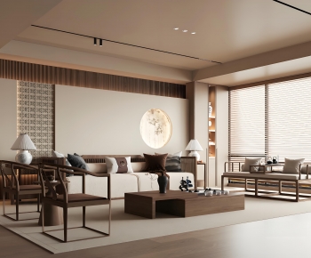 New Chinese Style A Living Room-ID:381993067
