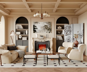 French Style A Living Room-ID:763631117