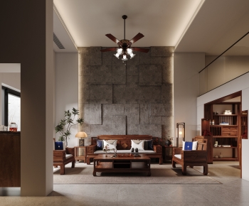 New Chinese Style A Living Room-ID:781443127