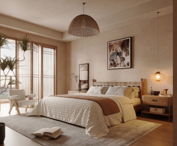 Wabi-sabi Style Bedroom-ID:583954105