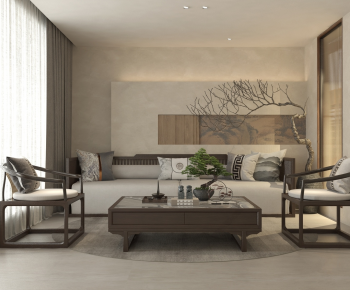 New Chinese Style A Living Room-ID:573086023