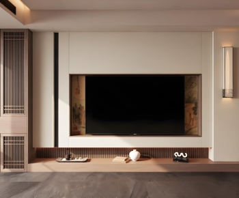 New Chinese Style TV Wall-ID:976686003