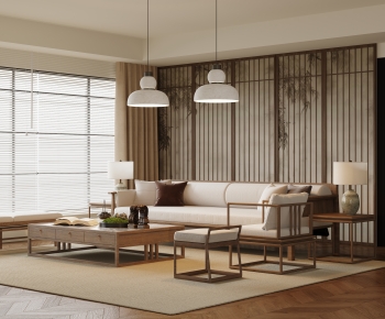 New Chinese Style A Living Room-ID:474181246