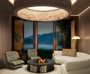 New Chinese Style A Living Room-ID:764934068