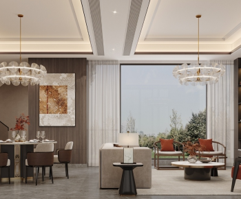 New Chinese Style A Living Room-ID:193106898