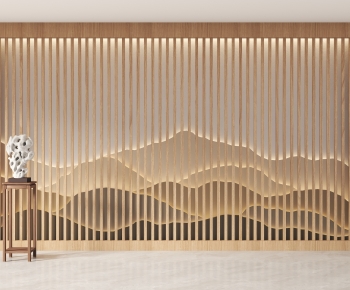 New Chinese Style TV Wall-ID:449481023