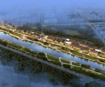 New Chinese Style Architectural Bird's-eye View Planning-ID:266004092